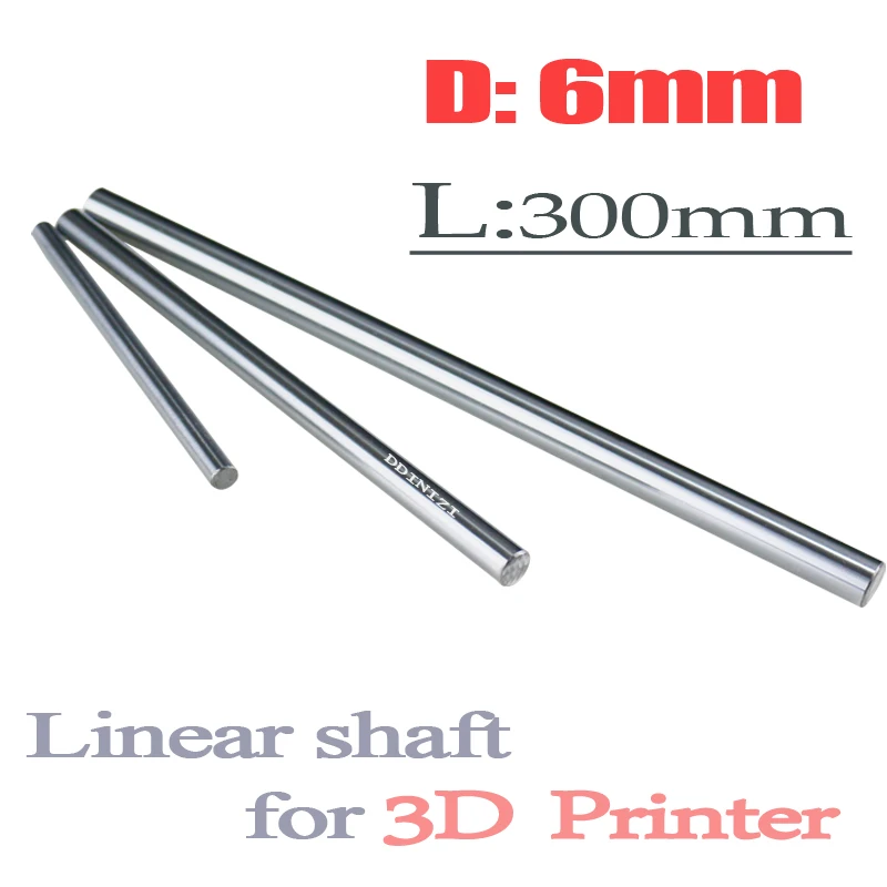 1pcs/lot 6mm L300mm linear shaft 6mm diameter 300mm long harden linear rod round shaft chrome plated for CNC parts