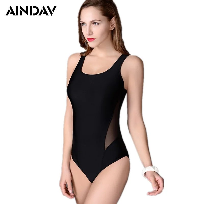 

Classic Black Triangle Swimwear 2020 New Sexy Swimming Bodysuit One piece Swimsuit Women Bathing suit High waist Mesh monokini