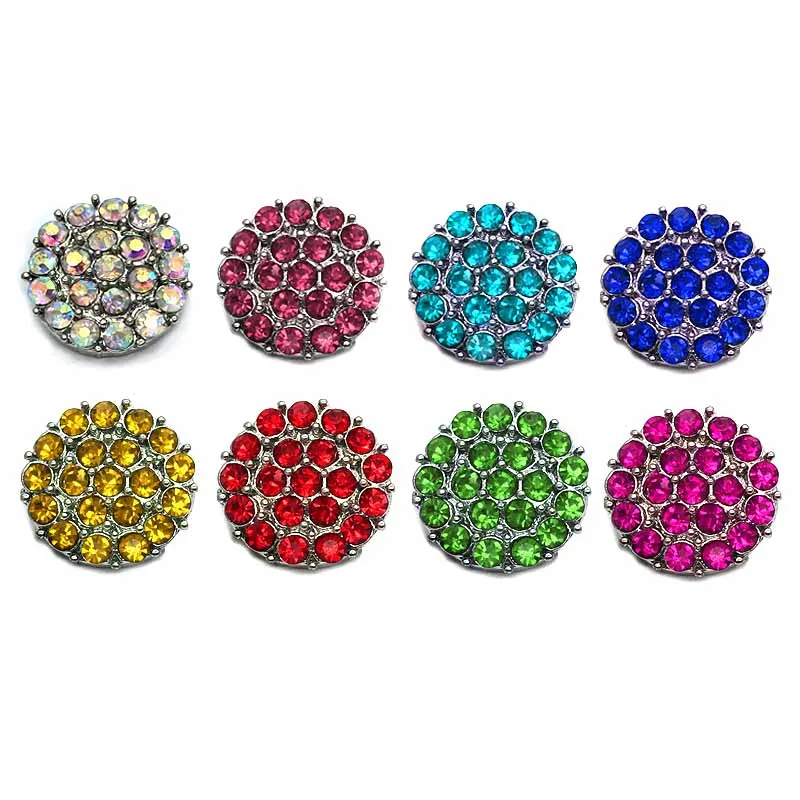 Wholesale metal Rhinestone Snap Buttons w162 flower Diy Jewelry fit 18mm Snap button Necklaces/Bracelets for women