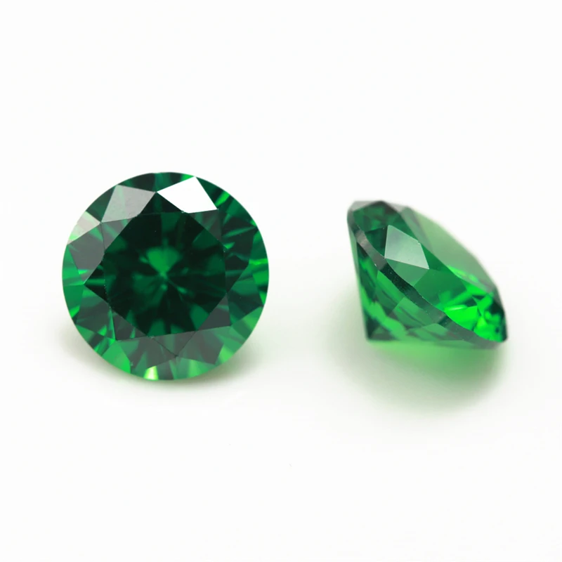 1~3mm 5A Round Cut CZ Stone Brilliant Green Cubic Zirconia Synthetic Gems Zircon For Jewelry Making