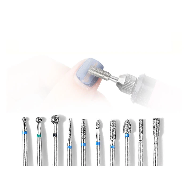 10-teiliges Elektrisches Nagelbohrer-Set, Keramik-Fräser, Rotierende Schleifköpfe, Maniküre-Werkzeuge für Nagelbohrmaschine, AC-Nagelhautpflege – Detail 3