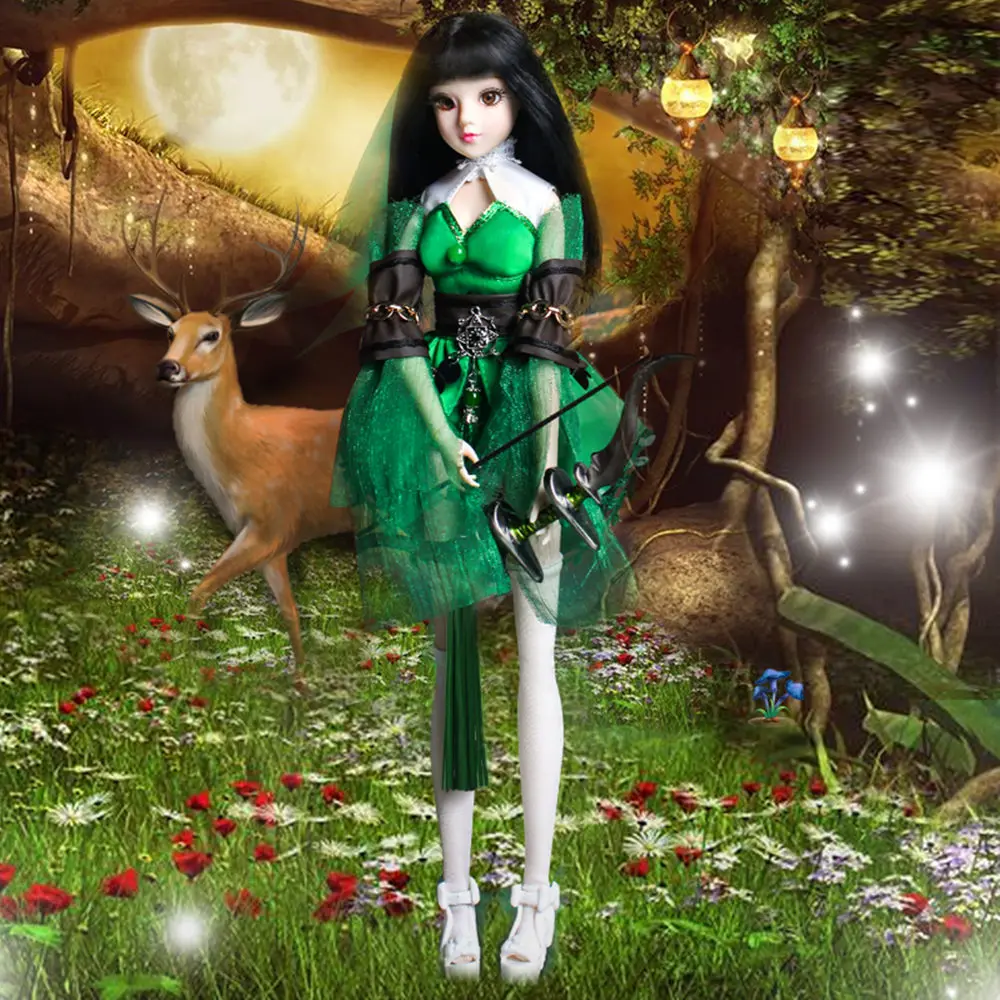 DBS MMGirl 12 Constellation Sagittarius 1/6 30cm green suit arrow 14 joint body dolls toy  with exquisite gift box gift