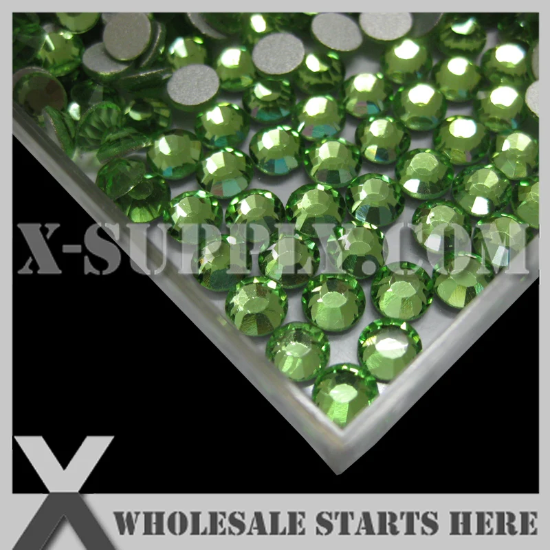 

Плоские серебряные стразы с перидотом на спине, без клея, резка машины, 280 шт.-288 шт./упак., SS30-SS34