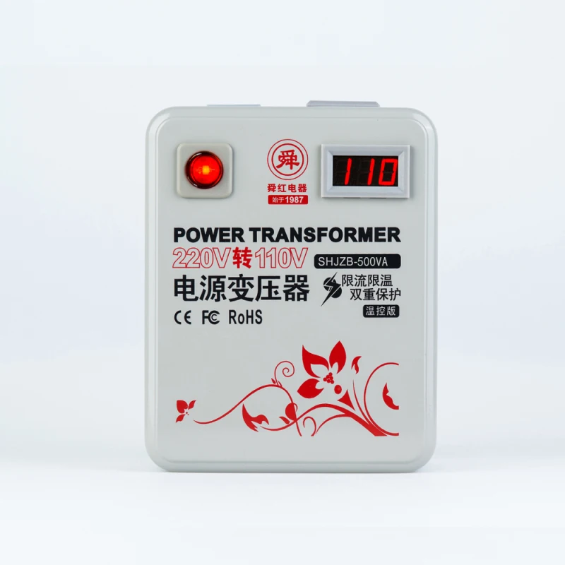 Fast Shipping SHJZB-500VA 220v to 110v 500W temperature control Meter Step Down Voltage Converter Transformer Converts