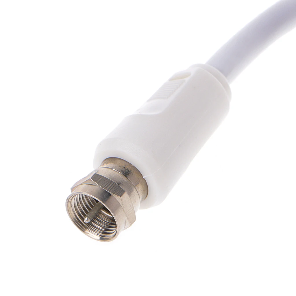 2018 9.5mm White 90 Degrees Male To F Type Male Coaxial TV Satellite Antenna Cable