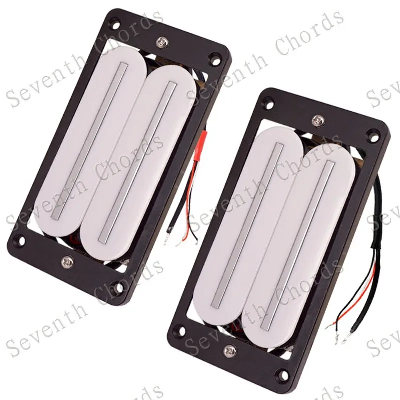 Ein Set mit 2 Stück Hot Rail Dual-Blade-Elektro-Gitarren-Humbucker-Tonabnehmern für Hals und Steg, 4-Draht-Tonabnehmer, Weiß oder Schwarz wählbar – Detail 7