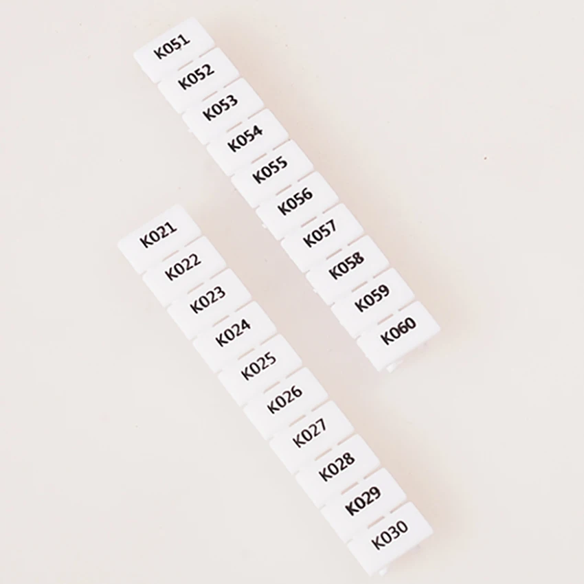 ZB6 10pcs Marker Strip Blank or With Standard Numbers Printed for Ultra-thin Relay Module or Terminal Blocks