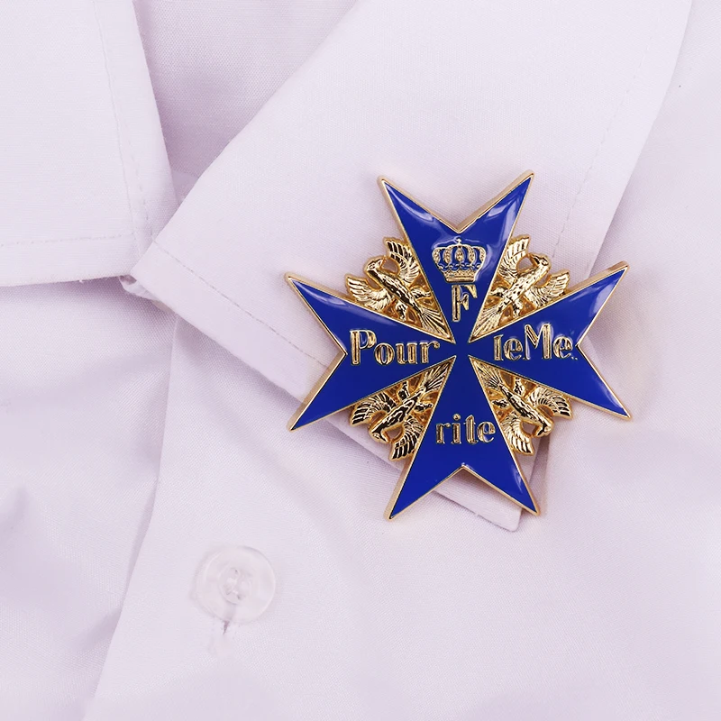 Germany gold blue max medal Highest Order of Prussia Merit Deutschland replica badge crown eagle brooch