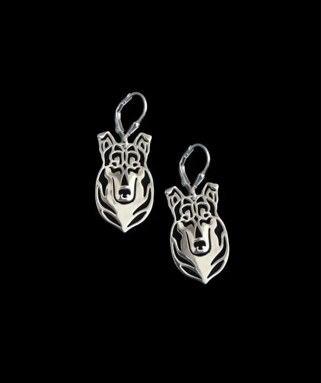 Unique Handmade Hollow  Smooth Collie Earrings Dog Earrings Pet Lovers Gifts Idea