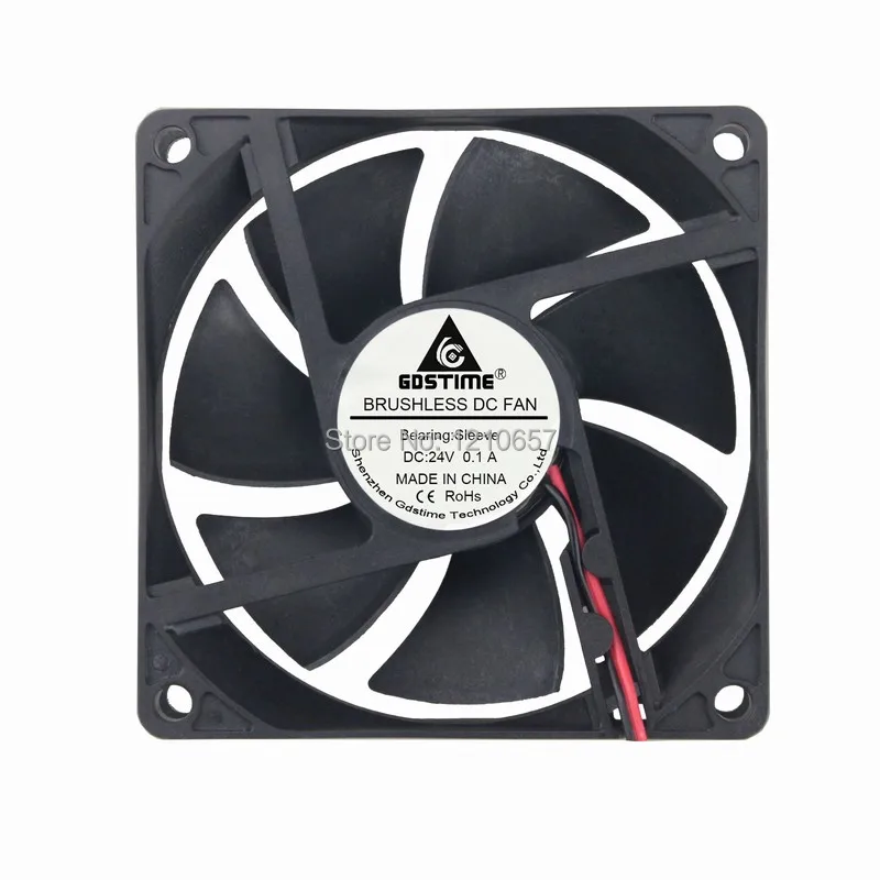 5pieces lot Gdstime DC 24V 2Pin 0.1A 8CM 80mm x 20mm 8020 Computer PC CPU Case Industrial Ventilation Cooler Cooling Fan