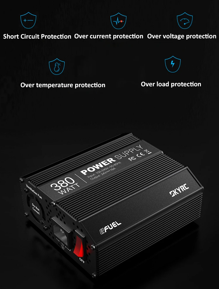 SKYRC 380 واط امدادات الطاقة جديد 380 واط 16A 100-200 فولت التيار المتناوب إلى 24 فولت تيار مستمر موائم مصدر تيار مستمر ل SKYRC B6 B6 نانو ISDT Q6 زائد e4Q تيار مستمر شاحن