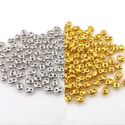 Hot new 100pcs 5x2.5mm Luster Czech Glass Seed Beads Two Hole Bead Loose beads U pick color