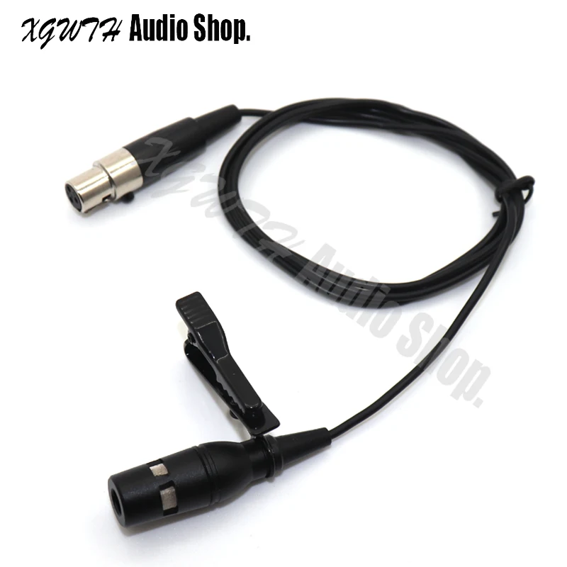 Micrófono condensador hipercardioide con Clip de corbata de solapa Lavalier para transmisor inalámbrico Body-Pack AKG Mini XLR de 3 pines TA3F