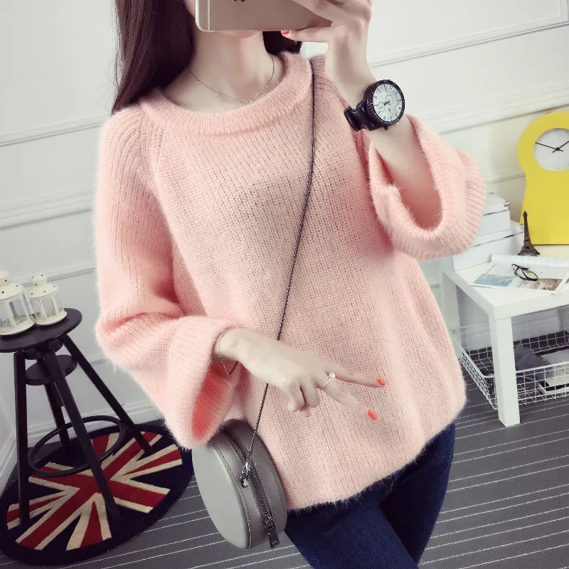 Women Pullover Sweater 2019 Autumn New Brand Fashion Warm Pullovers High Quality Candy Colors pull femme Comfort Soft Wool  956