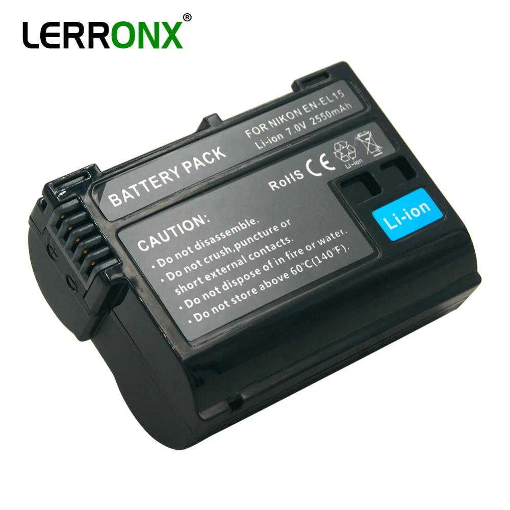 LERRONX EN-EL15 ENEL15 akumulator cyfrowy akumulator en-el15a EN EL15 2550mAh aparat bateria dla nikona D500 D750 D7100 D7000