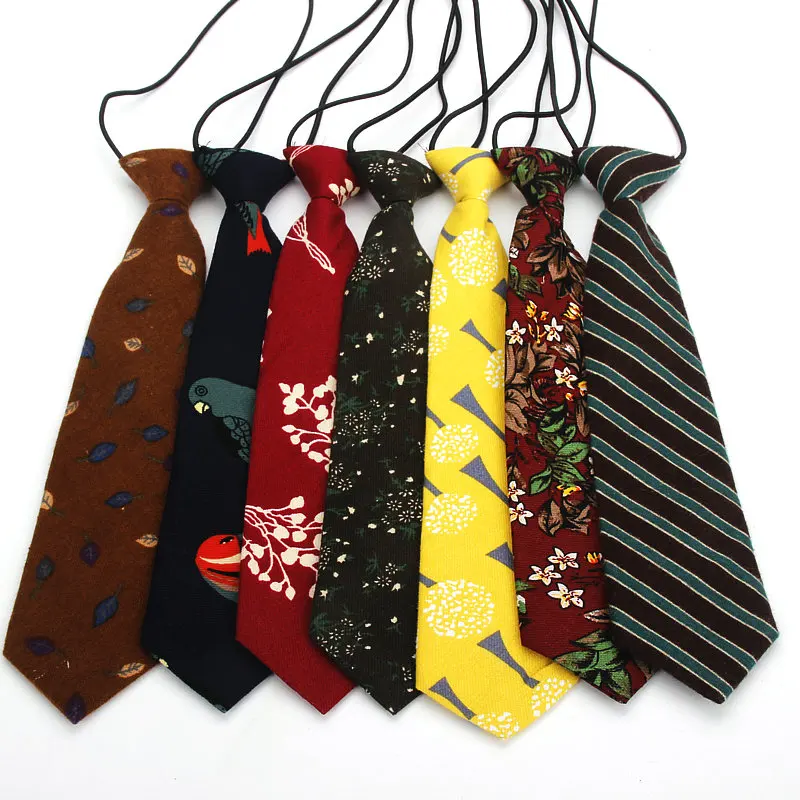 2019 Brand New Boy's Necktie Cotton Floral Neck Tie for Children Suits 6cm Flower Print Ties Slim Girls Elastic Tie Gravatas