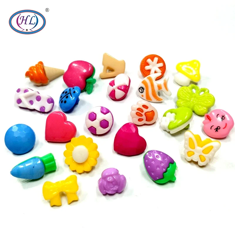 HL 50/150pcs Lots Assorted Patterns Shank Cartoon Plastic Buttons Children\'s Dolls Sewing Accessories DIY Scrapbooking Crafts