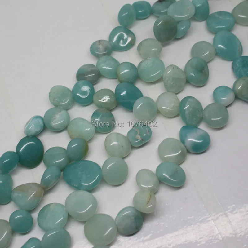 

Mini. Order is $7! 10~16mm Natural Amazonite Side Hole Freedom DIY Loose Beads 15"