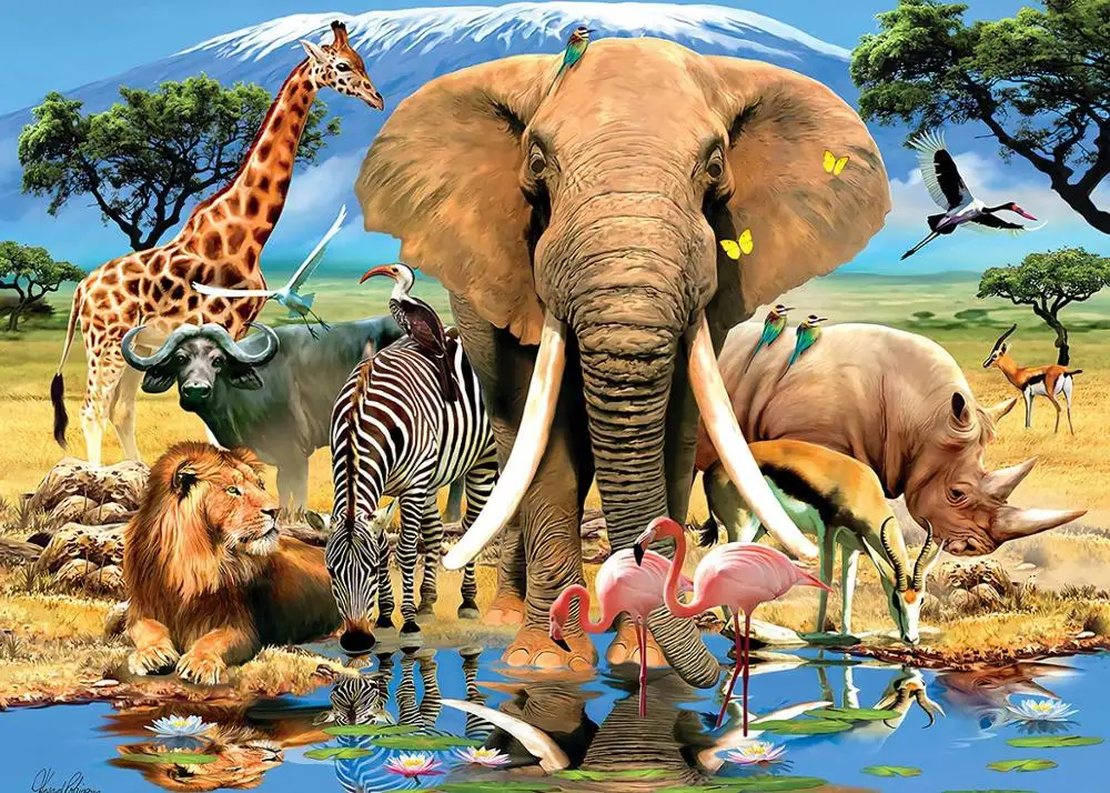 Capisco Jungle Animal Backdrops Safari Wild Flamingo Elephant Background for Kids Children Birthday Party Photo Booth Props