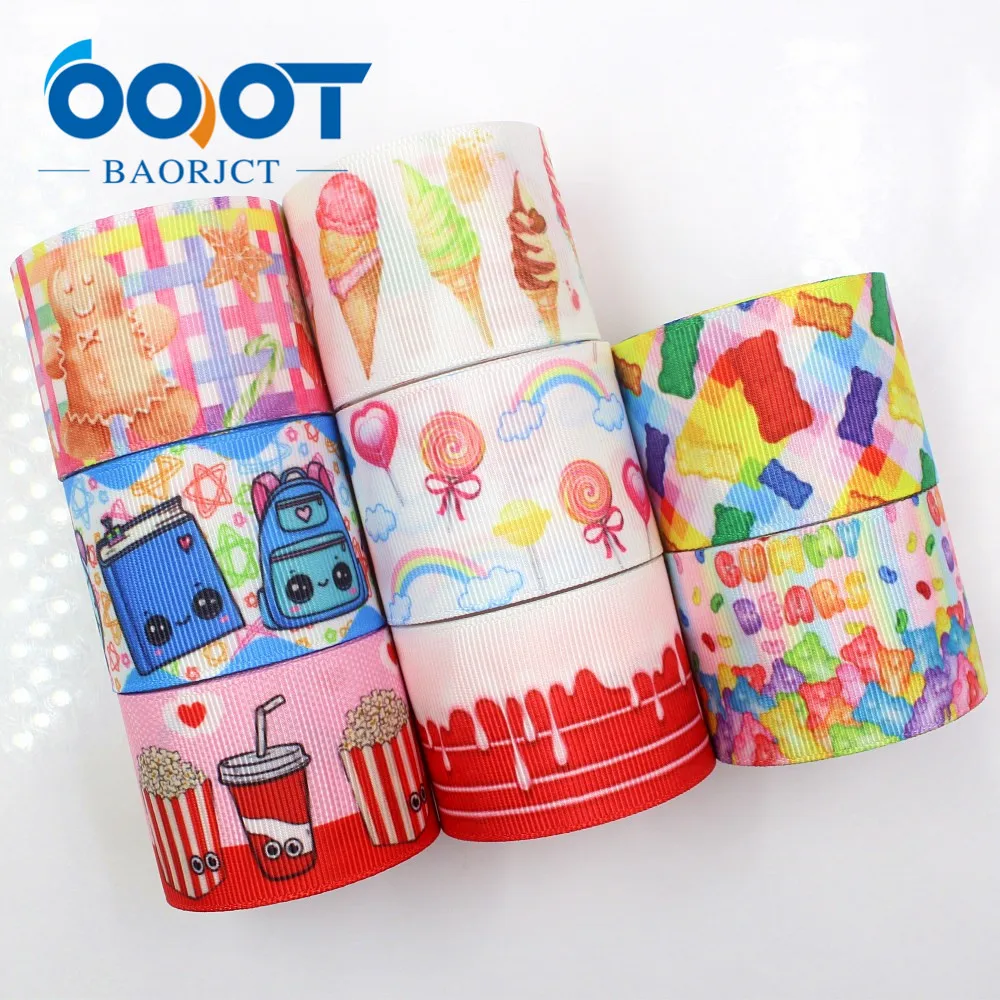 OOOT BAORJCT G-18925-1157,38 mm 10 yards Cartoon candy Ribbons Thermal transfer Printed grosgrain,Gift wrapping DIY materials