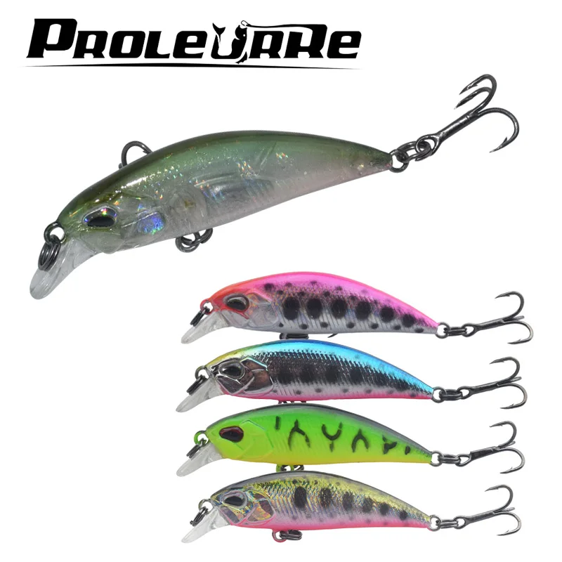 Proleurre 5cm 4.4g Minnow Hard Fishing Baits Japan qualit Hook Wobblers Model Fishing Lures Artificial Bass Crank Bait SwimBait