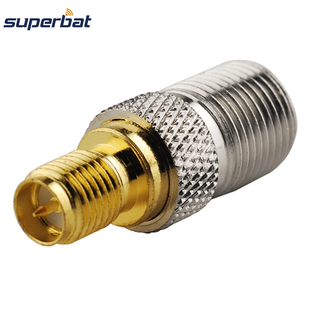 Superbat RP-SMA Jack(male pin) to F Female Straight RF Coaxial Adapter Connector for WiFi