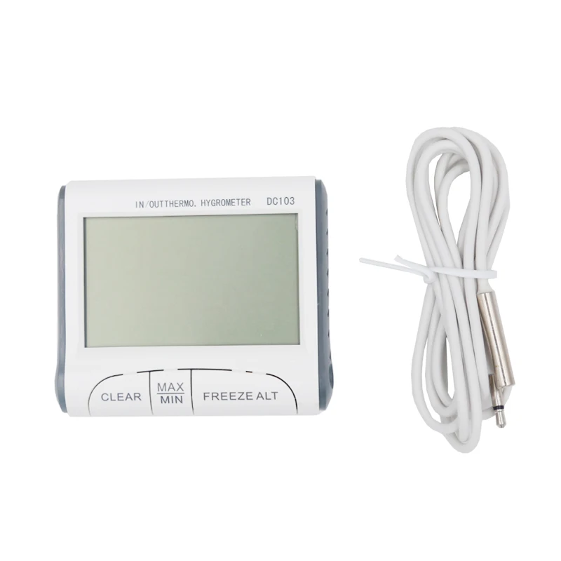 DC103 Temperature Humidity Tester LCD Digital Thermometer Hygrometer Weather Station Max/Min Temperature Memory Function