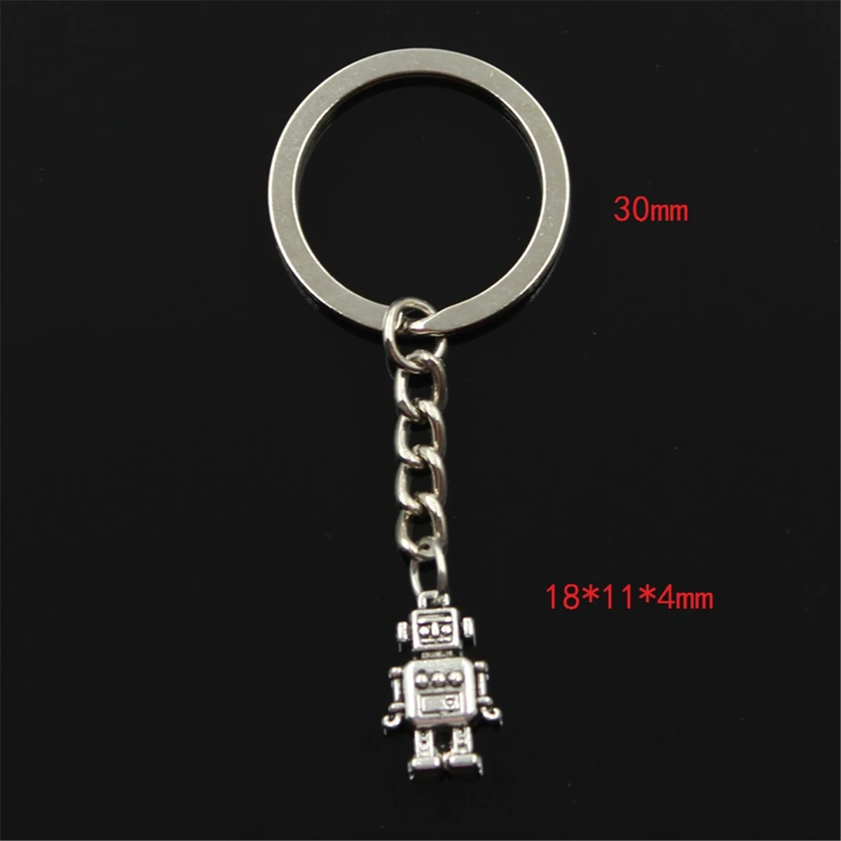 Fashion Mechanic Robot 18x11x4mm Pendant 30mm Key Ring Metal Chain Bronze Silver Color Men Gift Souvenirs Keychain Dropshipping