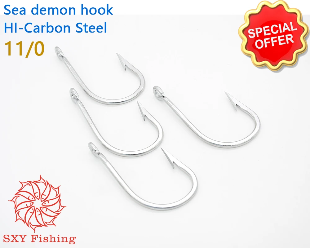 SXY FISHING11-0 Sea demon hook HI-Carbon Steel Barbed Hook Trolling Hook Deep sea fishing hook Big fishinghook Best Selling Hook