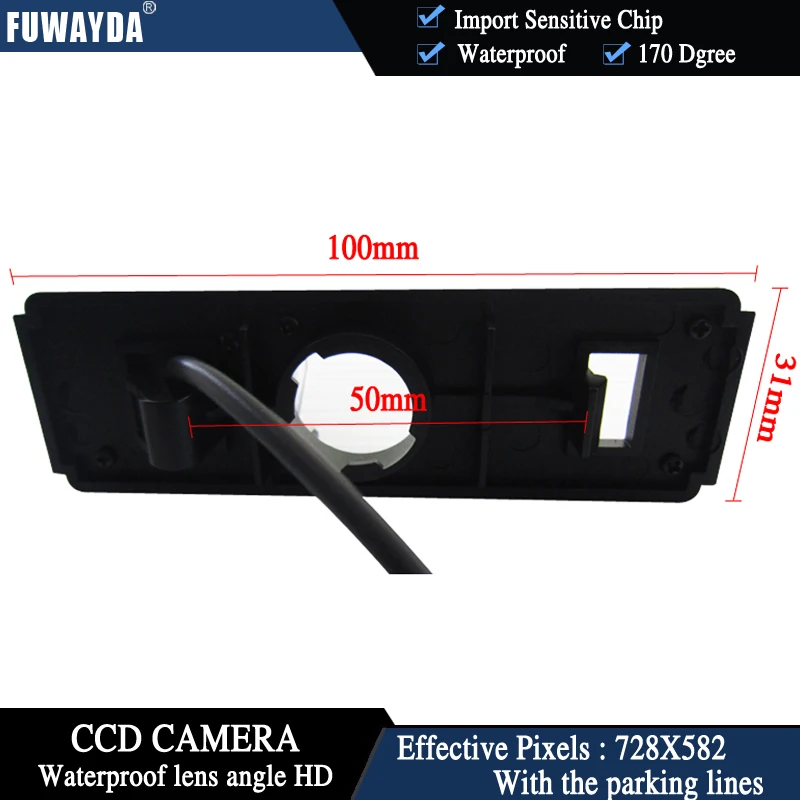 FUWAYDA WATERPROOF/NIGHT VISION CAR REARVIEW REVERSE BACK COLOR CCD/170 DEGREE/WITH REFERENCE LINE CAMERA FOR MITSUBISHI GRANDIS