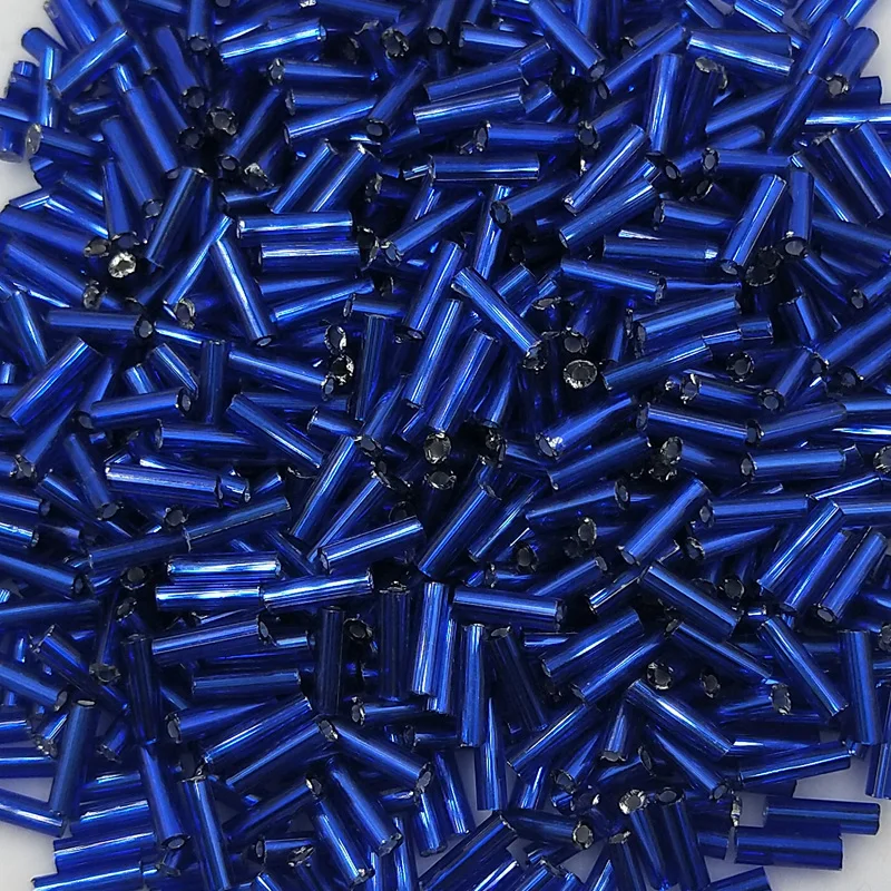 Approx.600pcs 2x6.5mm Silver Lined Bugle Czech Glass Seed Spacer Beads Austria Crystal Long Tube Bead For Jewelry Making DIY 22g