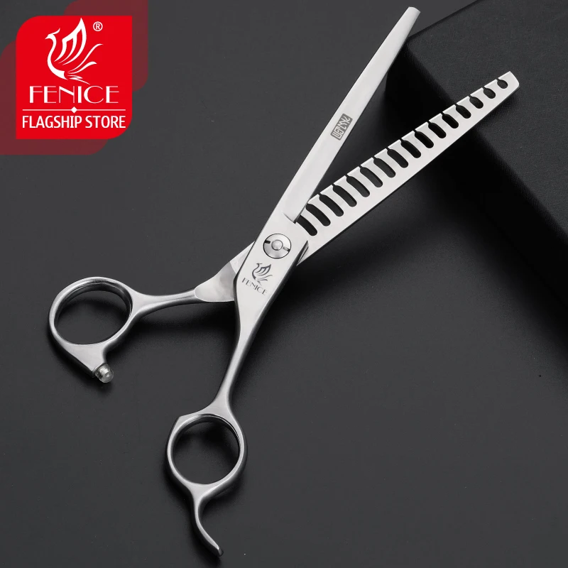 Fenice 6.75 inch Pet Dogs Gromming Scissors Reversed Tooth Shark Thinning Shears  Animals Cat Barber Cutting Tools Rate 85%