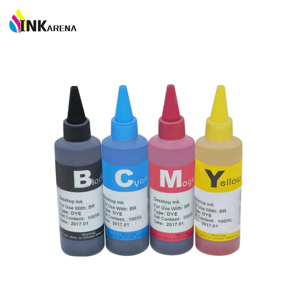 

INKARENA 100ml Bottle Dye Based Ink for Brother DCP-J140W DCP-145C DCP-165C DCP-185C DCP-195C DCP-197C 365CN 375CW Printing Ink