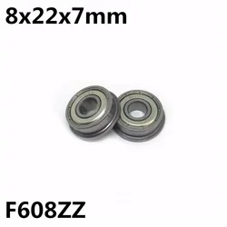 50Pcs F608ZZ RF-2280ZZ 8x22x7 mm Flange Bearings Deep Groove Ball Bearing High Quality F608