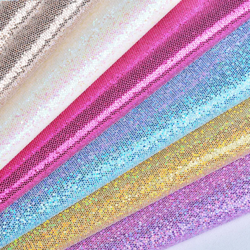 25cm*34cm Pu Grid glitter Leather Fabric Synthetic Leather For DIY Handmade Sew Clothes Accessories Supplies