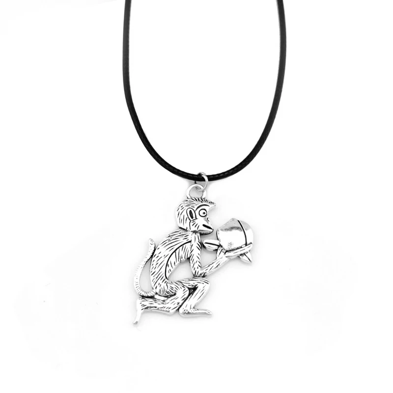 Monkey Necklaces Pendants For Women Vintage Leather Chain Necklace Jewelry Female Party Gift