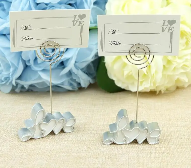 Ivory Love Wedding Party Table Place Card Number Name Holders Clips Cafes Table Photo Menu Holder Clip decorations