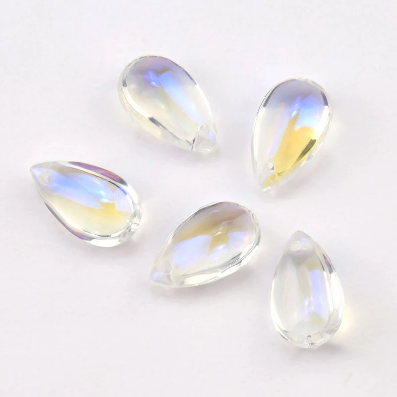 Super shiny 8x14mm drop shape crystal beads Austria glass drop beads Spacer beads for Jewelry DIY  jewelry accessories 10pcs/lot