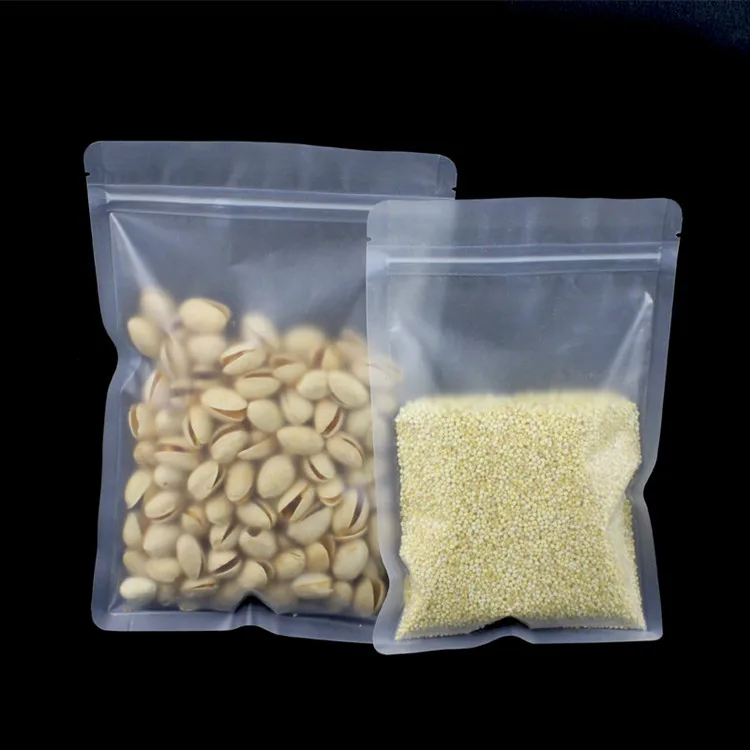 100PCS Frosted Plastic Ziplock Packaging Bag DIY Logo Print Flat Matcha Snack Sugar Spice Drip Coffee Chocolate Storage Pouches