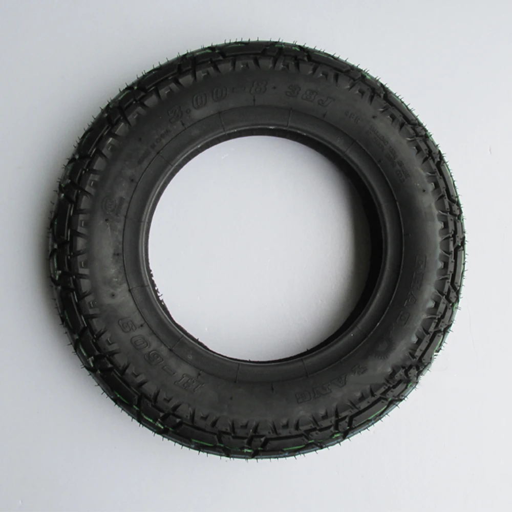 

Tire 3.00-8 / 300-8 4PR fits Gas and Electric Scooters Warehouse Vehicles Mini Motorcycle with Bent Valve Inner Tube or not