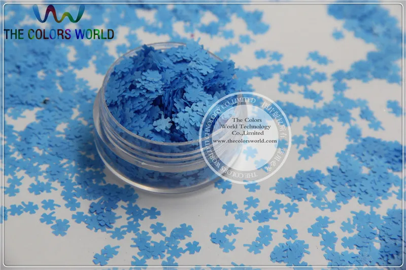 CN-5 Solvent Resistant  Neon Blue Color Four-leaf Clover Shamrock Shape Glitter  for Nail Polish and DIY decoration 1Pack =50g