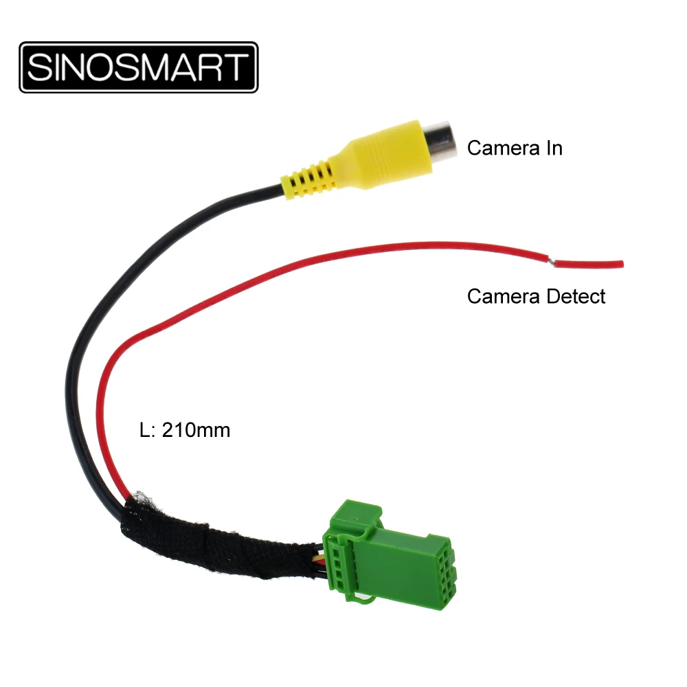SINOSMART 5PIN Single-Head Video Input Cable with 6V Output for Suzuki S-Cross Vitara OEM Screen, Reverse Camera CVBS Adapter C5