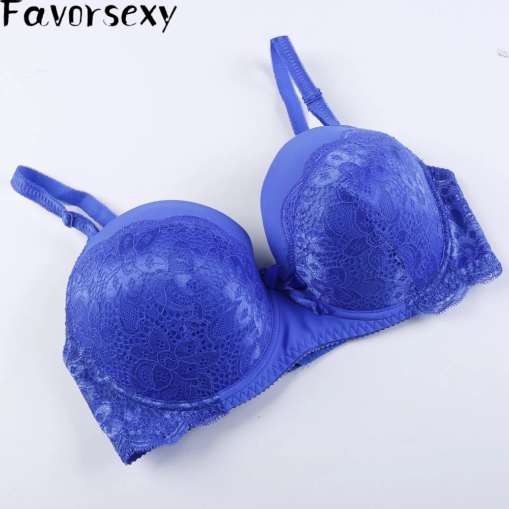 Women Sexy Underwire Padded Push Up Embroidery Lace Ladies Bra 34 36 38 40 42 44 D E Brassiere Bra Push Up Bras BH Lingerie