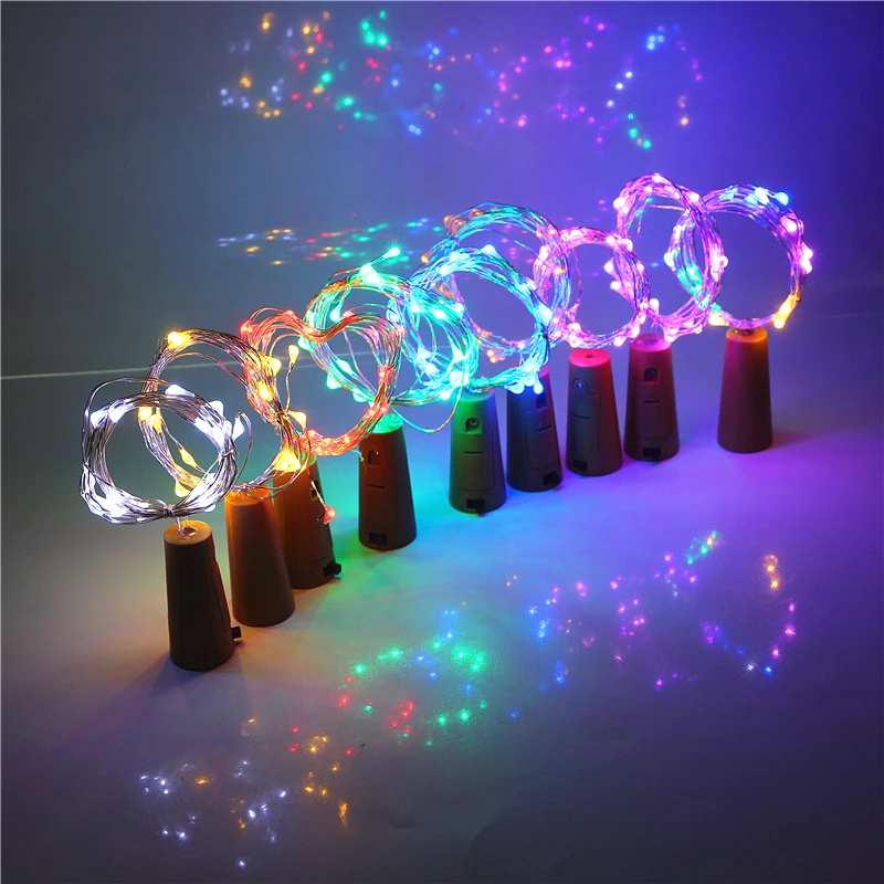 

10Pcs/lot Wine Bottle Stopper Lights 2M LED Cork Shaped Starry String Lights Christmas Valentines Wedding Party Decoration light