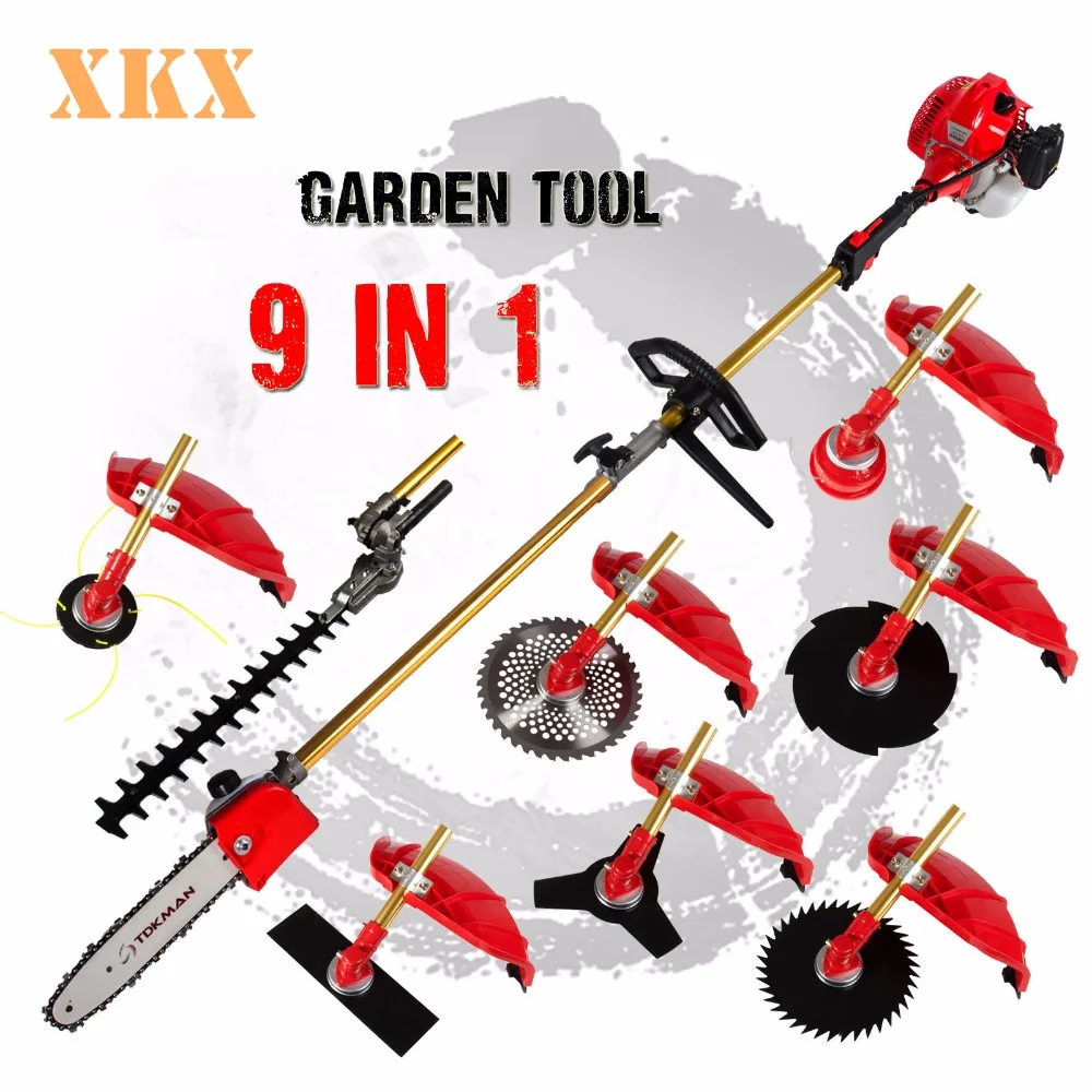 

2020 New 2 stroke 52cc 1.75kw 9 in 1 Pole Chainsaw Hedge Trimmer Brush Cutter Grass Trimmer Whipper Snipper Pruner Line Tree