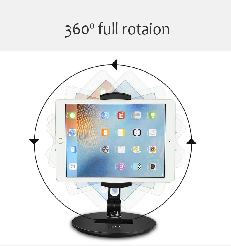 حامل لوحي عالمي قابل للطي للهواتف الذكية ، جهاز لوحي 4.7-12.9 بوصة ، مع حركة كاملة