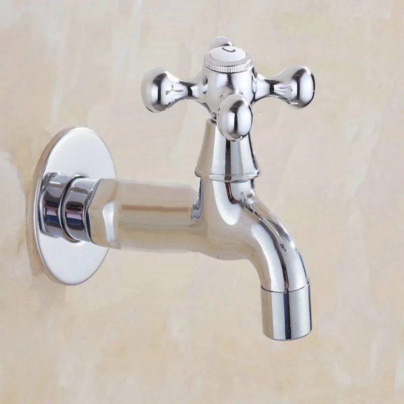 Polished Chrome Wall Mounted Garden Bibcock Tap Bathroom Washing Machine Water Tap /Mop Pool Sink Faucet KD084