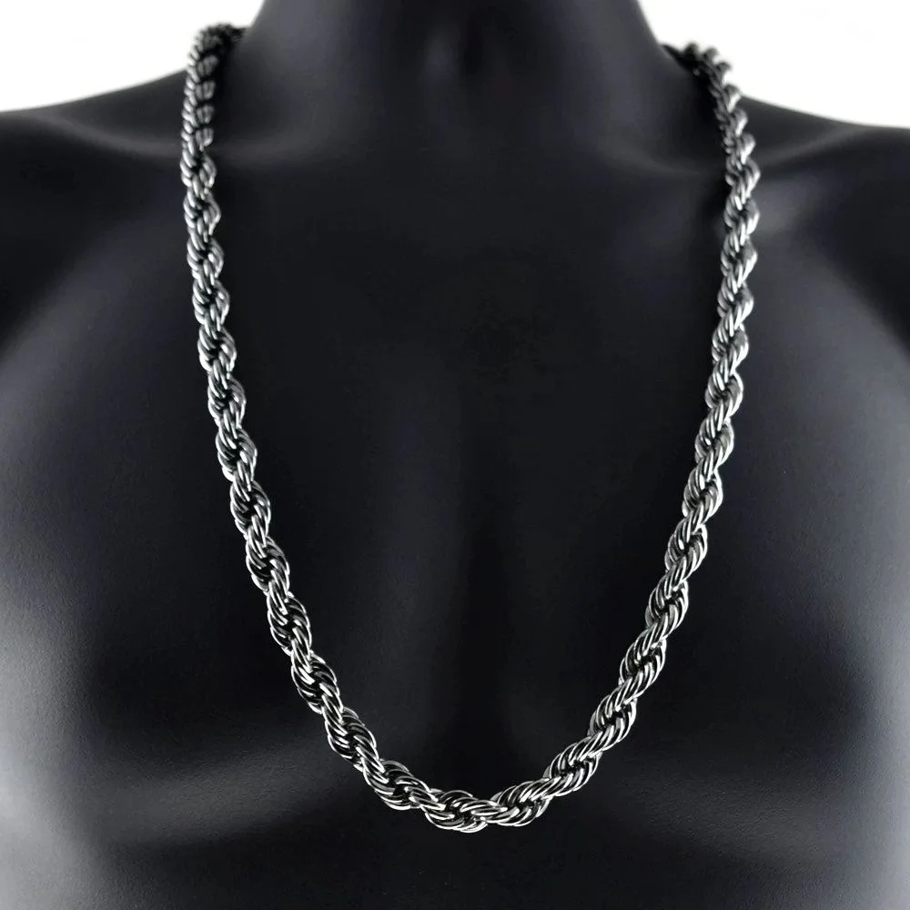 10MM Mens Necklace Chain Wholesale Twisted Singapore 90CM 36inch Chain Man Neck Accessories ketting