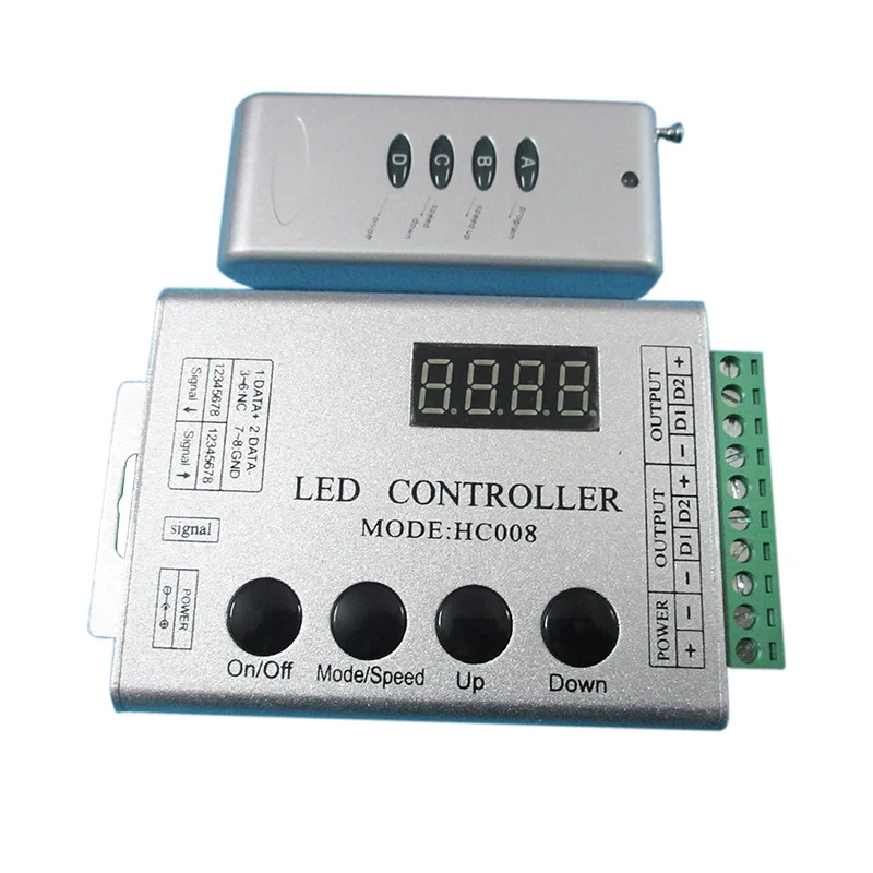 Imagem -02 - Chaves dc v 12 v 24 v Rgb Programável Led Pixel Controlador 133 Modos de Efeito Dimmer para Ws2812 Ws2811 2801 Led Luz de Tira Hc008