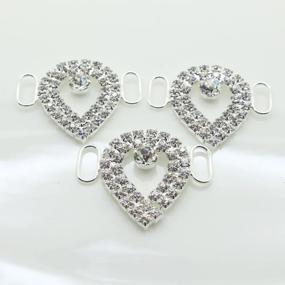 10pc 30*35MM Rhinestone Buckles Diamond Buttons Rhinestone bikine connectorsl buckle Invitation Ribbon Slider Wedding decoration